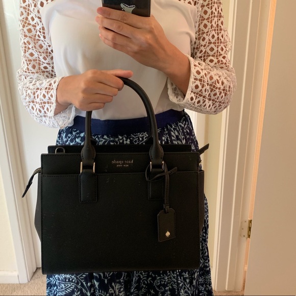 KATE SPADE CAMERON MEDIUM SATCHEL BLACK CROSSBODY - Picture 2 of 5